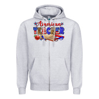Heather Grey American teacher Zipper Hoodie - Zillion Design Studio