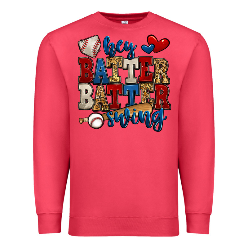 Hey Batter Batter Swing Baseball Premium Sweatshirt by Jasminsmagicworld | Teevron