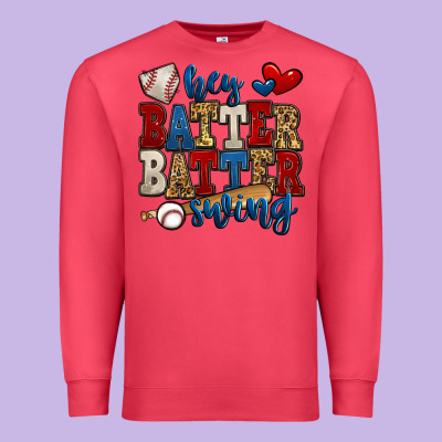 Hey Batter Batter Swing Baseball Premium Sweatshirt Designed By Jasminsmagicworld