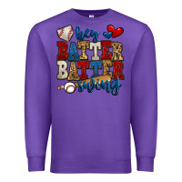 Purple hey batter batter swing baseball Premium Sweatshirt - Jasminsmagicworld