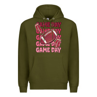 Army Green game day football Premium Hoodie - MaliasSmallBusiness