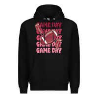 Black game day football Premium Hoodie - MaliasSmallBusiness