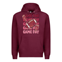 Burgundy game day football Premium Hoodie - MaliasSmallBusiness