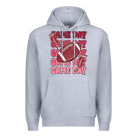 Heather Grey game day football Premium Hoodie - MaliasSmallBusiness