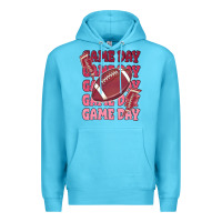 Ocean Blue game day football Premium Hoodie - MaliasSmallBusiness
