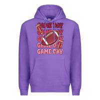 Purple game day football Premium Hoodie - MaliasSmallBusiness