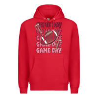 Red game day football Premium Hoodie - MaliasSmallBusiness