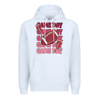 White game day football Premium Hoodie - MaliasSmallBusiness
