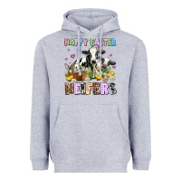 Heather Grey happy easter heifer's Heavyweight Hoodie - AdoDesignShop