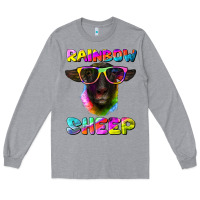 Heather Grey rainbow sheep suffolk sheep Long Sleeve Tee - RanaPortraitStore