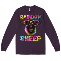 Plum rainbow sheep suffolk sheep Long Sleeve Tee - RanaPortraitStore