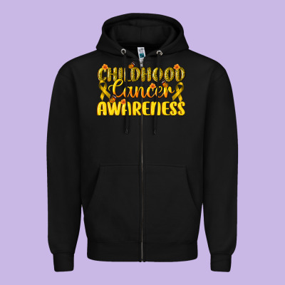 Childhood Cancer Awareness Zipper Hoodie Designed By Texasbilliewilder
