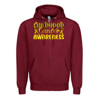 Burgundy Childhood Cancer Awareness Zipper Hoodie - texasbilliewilder