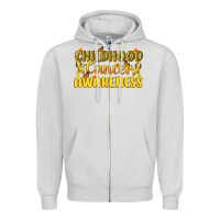 Dove Grey Childhood Cancer Awareness Zipper Hoodie - texasbilliewilder
