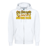 White Childhood Cancer Awareness Zipper Hoodie - texasbilliewilder