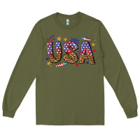 Army Green usa 4th of july bw Long Sleeve Tee - texasbilliewilder