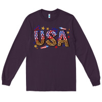 Plum usa 4th of july bw Long Sleeve Tee - texasbilliewilder