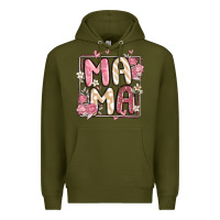Army Green floral mama Premium Hoodie - MaliasSmallBusiness