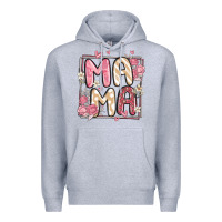Heather Grey floral mama Premium Hoodie - MaliasSmallBusiness