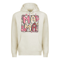 Oatmeal Heather floral mama Premium Hoodie - MaliasSmallBusiness
