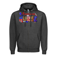 Charcoal Heather American nurse Zipper Hoodie - Zillion Design Studio