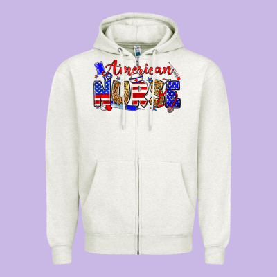 American Nurse Zipper Hoodie Designed By Zillion Design Studio