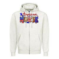 Oatmeal Heather American nurse Zipper Hoodie - Zillion Design Studio