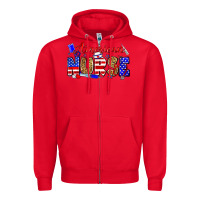 Red American nurse Zipper Hoodie - Zillion Design Studio