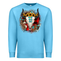 Ocean Blue bullskull christmas Premium Sweatshirt - JahusDesignShop