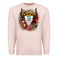 Pale Pink bullskull christmas Premium Sweatshirt - JahusDesignShop