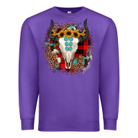 Purple bullskull christmas Premium Sweatshirt - JahusDesignShop