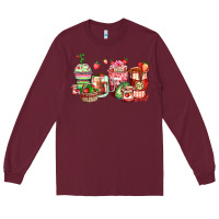 Burgundy strawberry farm fresh coffee cups Long Sleeve Tee - Zillion Design Studio