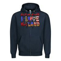 Navy ain't no doubt i love this land Zipper Hoodie - Zillion Design Studio