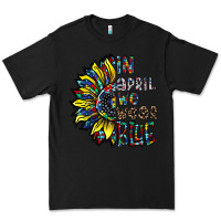 Black autism sunflower Premium Tee - CowhideDigitalArt
