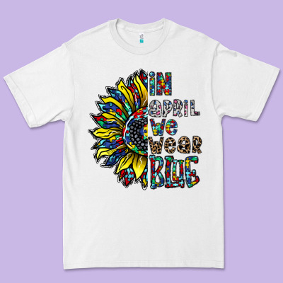 Autism Sunflower Premium Tee Designed By Cowhidedigitalart