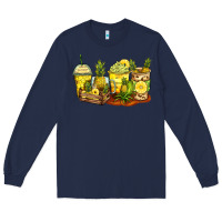 Navy pineapple farm fresh coffee cups Long Sleeve Tee - Zillion Design Studio