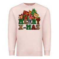 Pale Pink merry xmas with christmas Premium Sweatshirt - AdoDesignShop