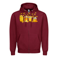 Burgundy Childhood Cancer Coffee Cups Zipper Hoodie - texasbilliewilder