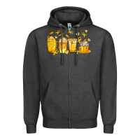 Charcoal Heather Childhood Cancer Coffee Cups Zipper Hoodie - texasbilliewilder