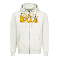 Oatmeal Heather Childhood Cancer Coffee Cups Zipper Hoodie - texasbilliewilder