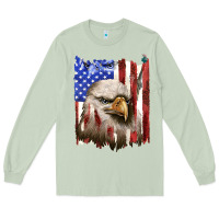 Matcha usa flag with eagle head Long Sleeve Tee - texasbilliewilder