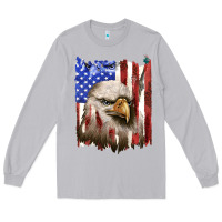 Moon Dust usa flag with eagle head Long Sleeve Tee - texasbilliewilder