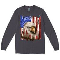 Smoke usa flag with eagle head Long Sleeve Tee - texasbilliewilder