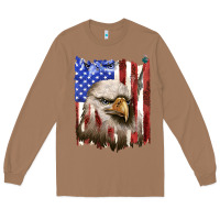 Toasted Coconut usa flag with eagle head Long Sleeve Tee - texasbilliewilder