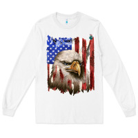 White usa flag with eagle head Long Sleeve Tee - texasbilliewilder