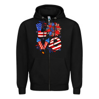 Black 4th of july love Zipper Hoodie - Zillion Design Studio