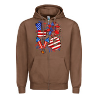 Chestnut 4th of july love Zipper Hoodie - Zillion Design Studio