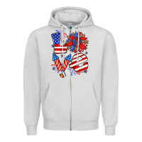 Dove Grey 4th of july love Zipper Hoodie - Zillion Design Studio