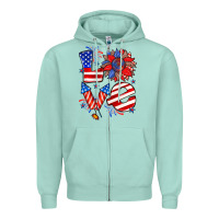 Seafoam 4th of july love Zipper Hoodie - Zillion Design Studio