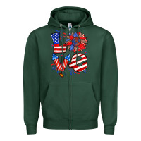 Sports Green 4th of july love Zipper Hoodie - Zillion Design Studio